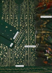 3-Piece Unstitched Embroidered Airjet Lawn Suit Eid Collection 2025