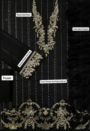 3-piece unstitched Chikan Kari embroidered suit- Collection 2025