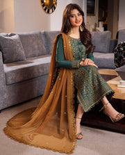 3-Piece Unstitched Embroidered Airjet Lawn Suit Eid Collection 2025